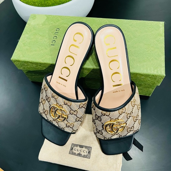 Gucci Canvas Slide Sandals - Picture 1 of 6